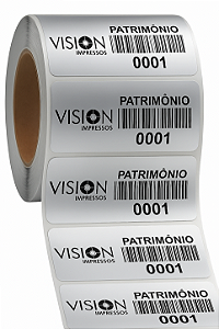 150 Etiquetas de Patrimônio Ativo Fixo Logística 15x30mm ou 20x45mm