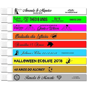 Kit C/ 500 Pulseiras de Identificação Personalizadas