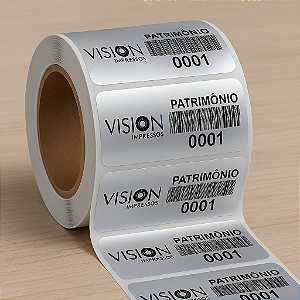 100 Etiquetas de Patrimônio Ativo Fixo Logística 15x30mm ou 20x45mm