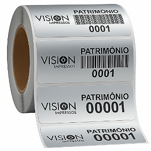 500 Etiquetas de Patrimônio Ativo Fixo Logística 15x30mm ou 20x45mm
