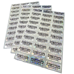 300 Lacre de Segurança Destrutível Holográfico 30x13mm