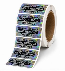 150 Lacre de Segurança Destrutível Holográfico 30x13mm