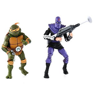 Michelangelo Vs Foot Tartarugas Ninja Pack | Neca