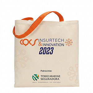 ECOBAG ALGODÃO CRU ALÇAS COLORIDAS - SOB MEDIDA