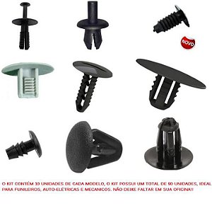 Grampos Para Automoveis Fiat,Gm,Vw,Ford Kit Com 90 Peças