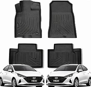 Tapete Premium Tipo Bandeja Para HB20 2º Geração em diante- Com Bordas Elevadas P/Reter Liquidos