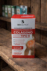 Colágeno tipo 2 com B12 E D3 2000ui de Vitamina D por porção 60cáps