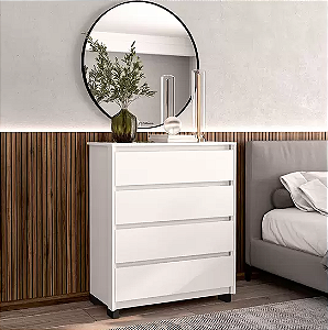 CÔMODA BRANCA / 4 GAVETAS  ( 90C X 40L X 90 ) FAZEMOS SOB MEDIDAS