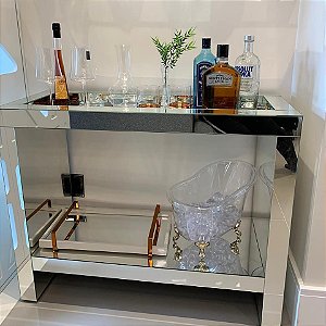 APARADOR BAR ESPELHADO LAPIDADO ( C=1.00 X L=40CM X A=80CM )