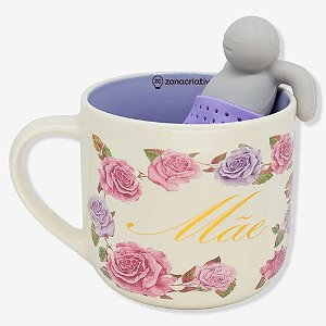 Caneca com Infusor de Chá Mãe Encanto – Presente Especial
