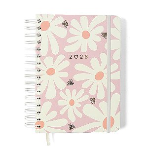 Agenda Planner Wire-o 2026 Melissa Diária A5 Pink Bloomy CICERO