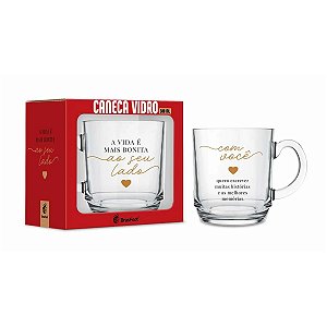 Caneca Vidro 300ml Ao Seu Lado