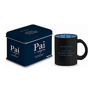 Caneca Vidro Diamond Metalic Lata - Pai Que Alegria