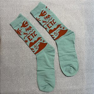 Meia Farm Etc Vibes Azul e Terracota