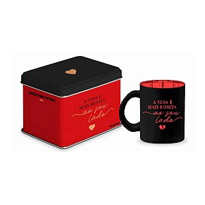 Caneca Vidro Diamond Metalic Lata - Ao Seu Lado
