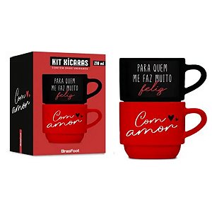Caneca Empilhada Dupla 210ml Para Quem Me Faz Muito Feliz