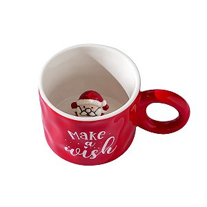 Xícara Natal Cerâmica Papai Noel 3D