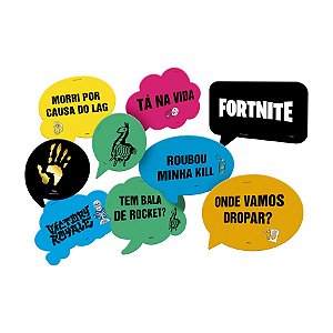 Kit Placas Decorativas Fortnite - 09 unidades - Festcolor - Rizzo Embalagens