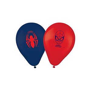 Balão Latex Redondo 9" Festa Spider Man - 25 unidades - Regina - Rizzo