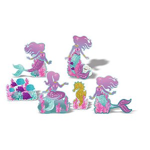Kit Enfeite Impresso em EVA - Sereia -01 unidade - Piffer-  Rizzo Embalagens