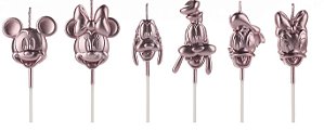 Vela Turma Mickey Rose Gold Disney Silver Festas Rizzo