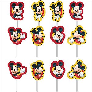 Palitos Decorativos Impresso EVA - Mickey - 12 Unidades - Piffer - Rizzo Embalagens