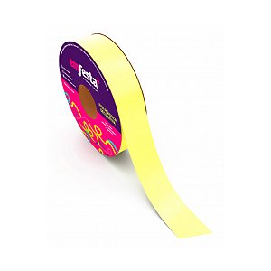 Rolo Fita Lisa Candy Amarelo - 30mm x 50m - EmFesta
