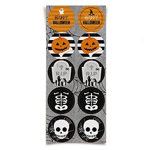 Adesivo Redondo Decorativo Halloween - 30 unidades - Cromus - Rizzo Embalagens