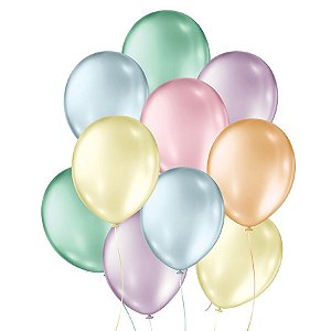 Balão de Festa Látex Perolado - Sortido - 25 Unidades - São Roque - Rizzo Balões