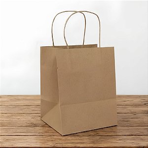 Sacola de Papel Fundo Largo Kraft Ref 6291 - 27x20x28cm - 10 unidades - WMA