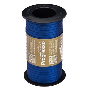 Fita de Cetim Carretel T900/000 4mm - 100m Cor 276 Azul Pavão - 01 unidade - Progresso - Rizzo Embalagens