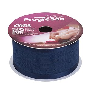 Fita Voal com Cetim ZC009 38mm - 10m Cor 215 Azul Marinho - 01 unidade - Progresso - Rizzo