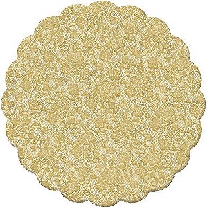 Fundo Rendado Redondo Ouro 7cm - 100 unidades - Cromus - Rizzo