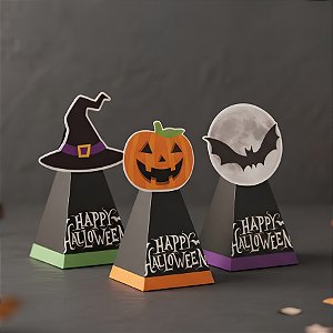 Caixa Cone com Aplique Noite do Terror Halloween 8 Unidades - Cromus - Rizzo Embalagens