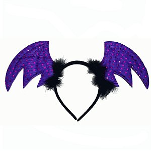 Tiara Halloween - Asas de Morcego - Roxo - 01 unidade - Rizzo