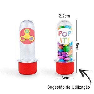 Mini Tubete Lembrancinha Festa Fidget Toys 8cm 20 unidades - Vermelho - Rizzo Embalagens