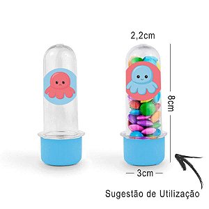 Mini Tubete Lembrancinha Festa Fidget Toys 8cm 20 unidades - Azul - Rizzo Embalagens