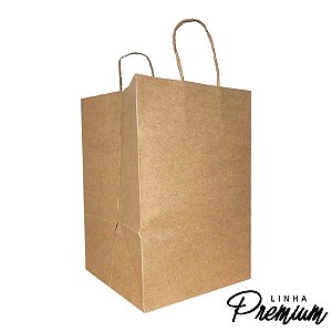 Sacola de Papel Kraft Premium Fundo Largo D-25 - 25x17x17cm - Rizzo - Rizzo  Embalagens