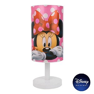 Luminária Abajur Mesa Minnie Mouse Disney Jr - Lâmpada Bivolt - Disney Original - 1 Un - Rizzo