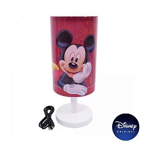 Luminária Abajur Mesa Mickey Mouse - Lâmpada Bivolt - Disney Original - 1 Un - Rizzo