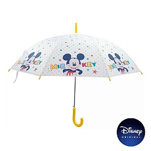 Guarda Chuva Branco Amarelo Mickey Mouse - Disney Original - 1 Un - Rizzo