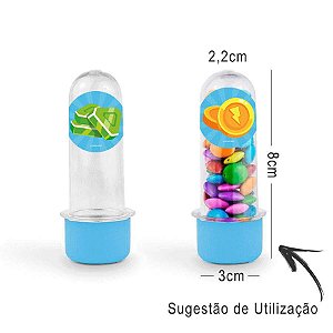 Mini Tubete Lembrancinha PK XD 8cm 20 unidades - Azul Claro - Rizzo Embalagens