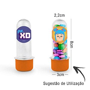 Mini Tubete Lembrancinha PK XD 8cm 20 unidades - Laranja - Rizzo Embalagens