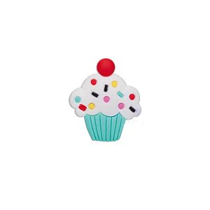 Aplique Cupcake Azul Silicone - 3,5cm - 4 Un - Artegift - Rizzo