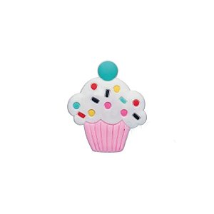 Aplique Cupcake Rosa Silicone - 3,5cm - 4 Un - Artegift - Rizzo