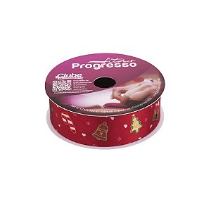 Fita de Cetim ECF 005TR 22mm -10m Cor 088 Enfeites Biscoito de Natal - 01 unidade - Progresso - Rizzo Embalagens