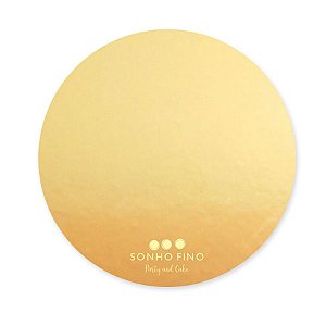 Cake Board Redondo MDF Dourado  - 01 unidade - Sonho Fino - Rizzo Embalagens