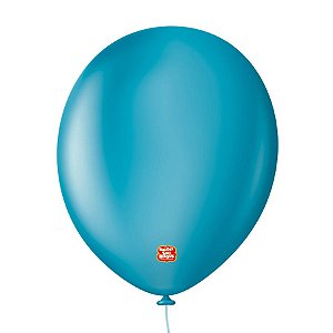 Balão Profissional Premium Uniq 11" 28cm - Azul Ciano - 15 unidades - Balões São Roque - Rizzo Embalagens