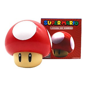 Mini Luminária Mesa Mushroom Cogumelo Super Mario C/ Som - Nintendo Original - 1 Un - Rizzo