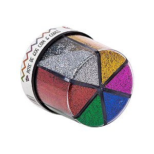 Glitter Shaker Colors - Cores Variadas - Pote de 60g com 6 Cores - 01 Unidade - BRW - Rizzo